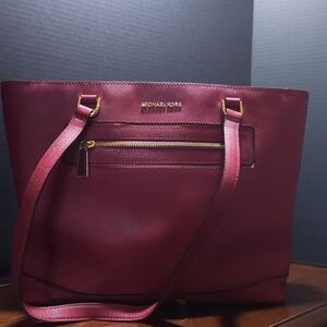 Michael Kors Burgundy Tote Bag